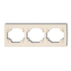 Karlik Logo beige - vaakasuora 3-jakkinen kehys - 1LRH-3 hinta ja tiedot | Kytkimet ja pistorasiat | hobbyhall.fi