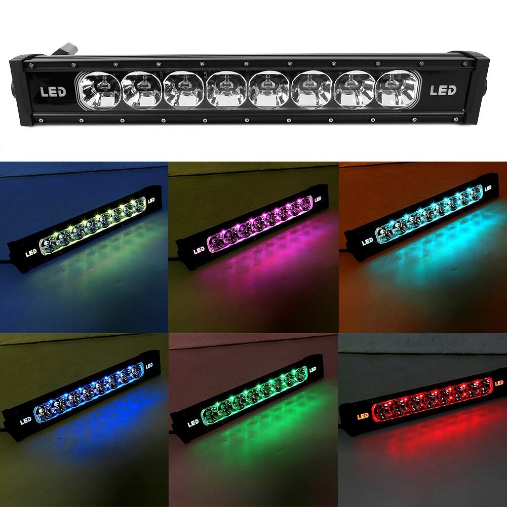 180W 24000LM RGB LED-valopalkki Seitsemän värin gradientti Värikäs työlamppu sopii Polaris Jeepille hinta ja tiedot | Ajovalot | hobbyhall.fi