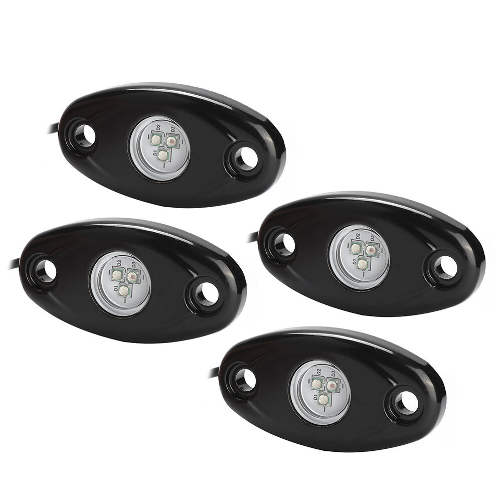 12V DC Universal RGB LED Bluetooth vedenpitävä Offroad Rock Light Kit IOS/Android (malli A) hinta ja tiedot | Ajovalot | hobbyhall.fi