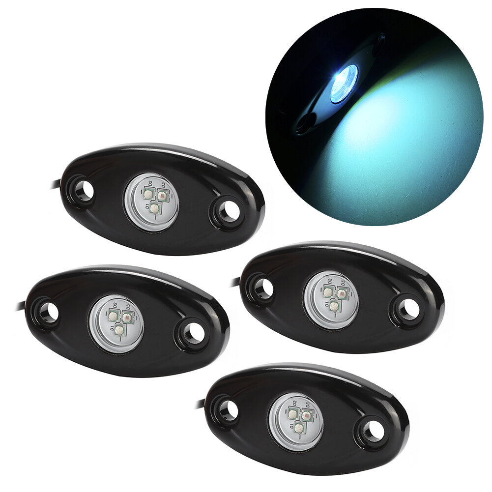 12V DC Universal RGB LED Bluetooth vedenpitävä Offroad Rock Light Kit IOS/Android (malli A) hinta ja tiedot | Ajovalot | hobbyhall.fi