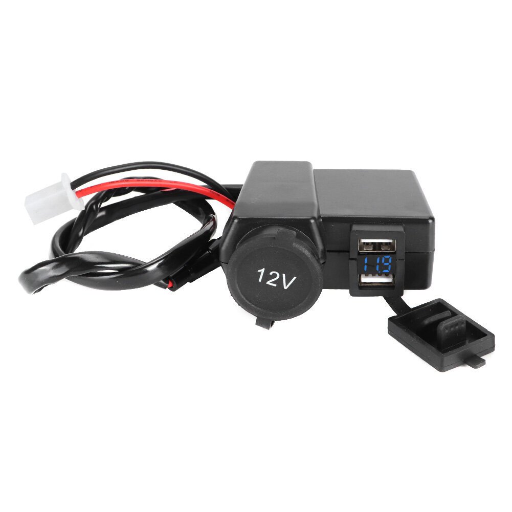 12V-24V moottoripyörälaturi tupakansytyttimen jännitteenvalvonta kaksois-USB-pikalataus puhelimen GPS-kameralle Blue hinta ja tiedot | Moottoripyörien lisätarvikkeet | hobbyhall.fi