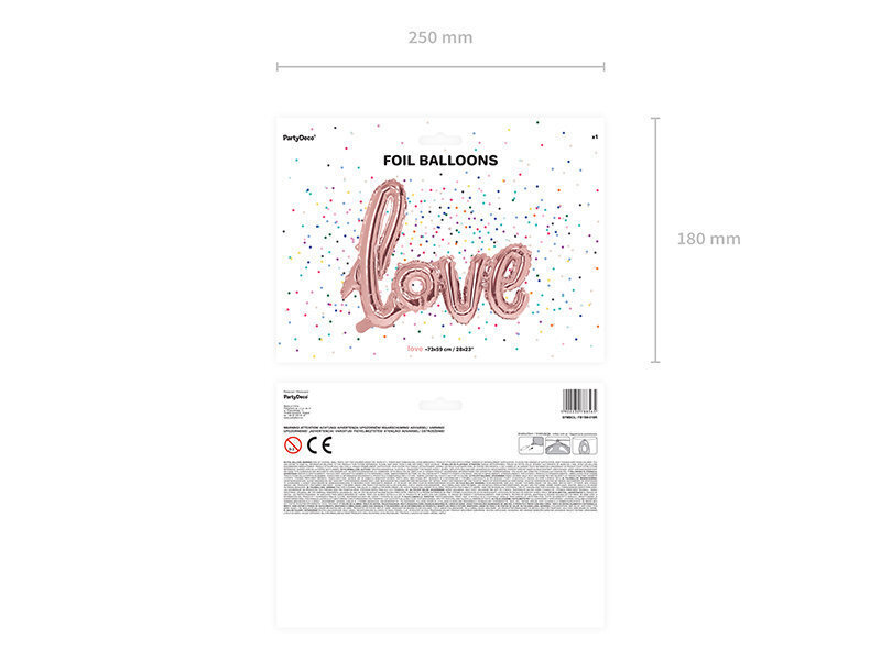 Folioilmapallot Love 73x59 cm, kulta / pinkki, 50 kpl. hinta ja tiedot | Ilmapallot | hobbyhall.fi