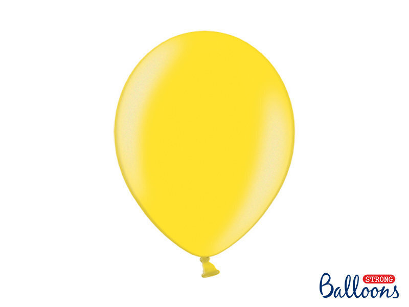 Vahvat ilmapallot 30 cm Metallic Lemon, keltainen, 10 kpl.. hinta ja tiedot | Ilmapallot | hobbyhall.fi