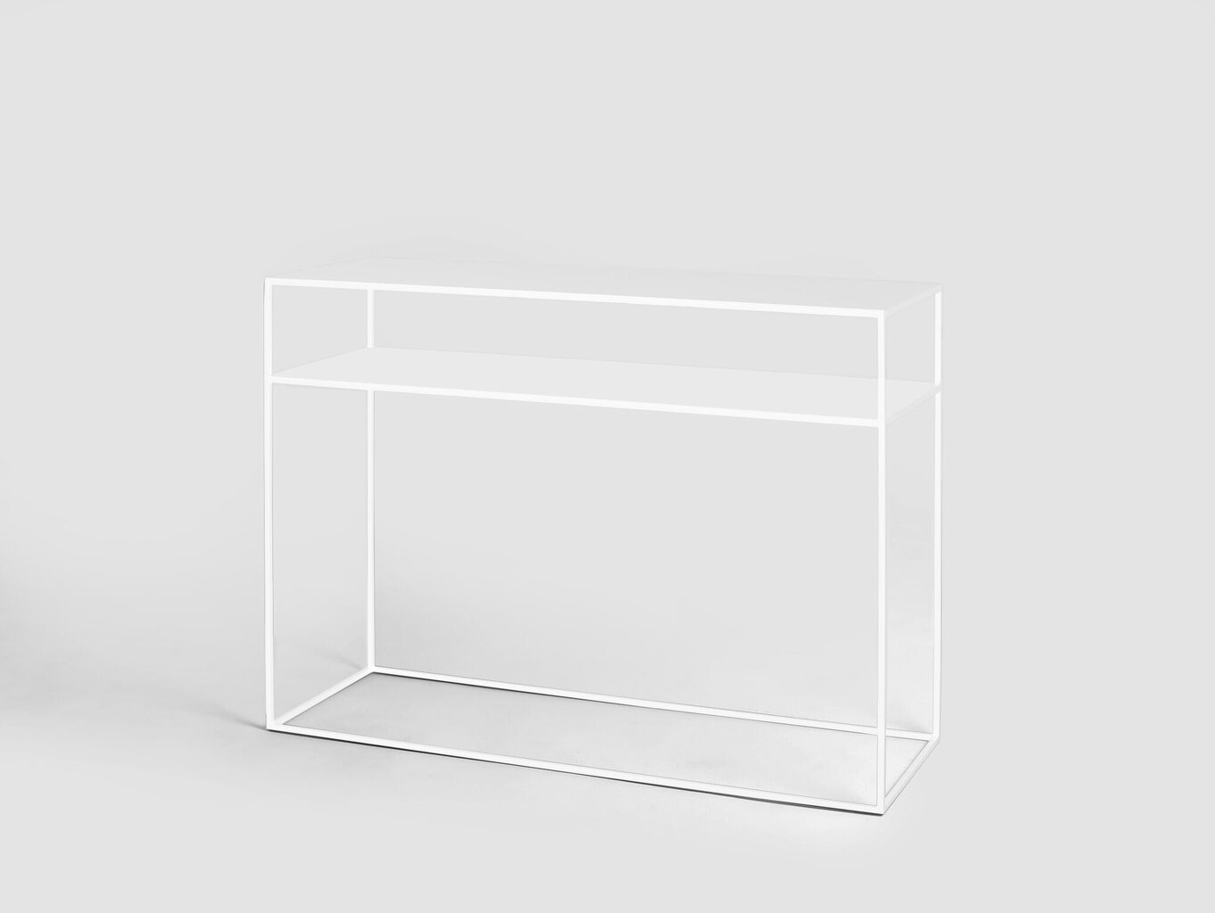 Konsolipöytä TENSIO 2 FLOOR METAL 100x35 cm, valkoinen hinta ja tiedot | Sivupöydät | hobbyhall.fi