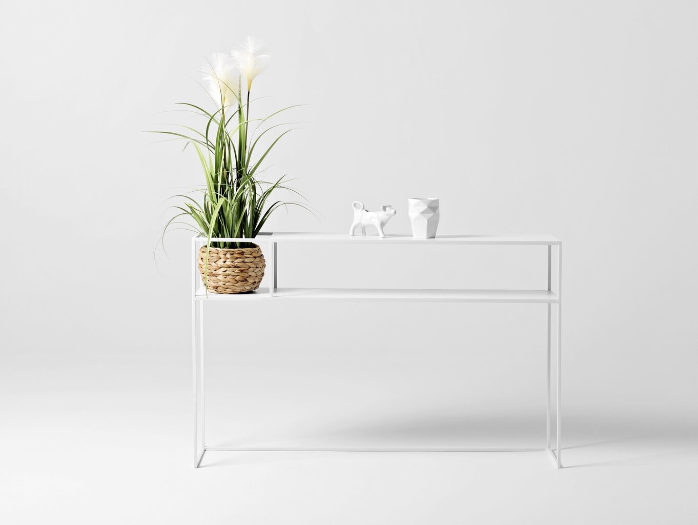 Konsolipöytä Senso Flower Metal, 120x25x75 cm, valkoinen hinta ja tiedot | Sivupöydät | hobbyhall.fi