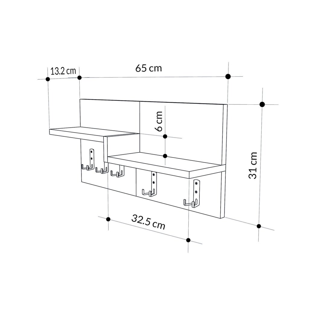 Naulakko Asir Harmon, beige/valkoinen hinta ja tiedot | Naulakot | hobbyhall.fi