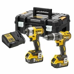 Langaton iskuväännin ja ruuvimeisselisarja Dewalt DCK266P2T 18V hinta ja tiedot | Akkuporakoneet ja ruuvinvääntimet | hobbyhall.fi