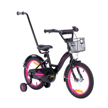 Pyörä Tomabike 16", musta/pinkki hinta ja tiedot | Polkupyörät | hobbyhall.fi