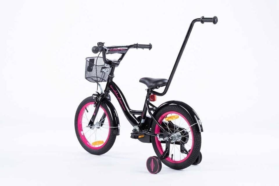 Pyörä Tomabike 16", musta/pinkki hinta ja tiedot | Polkupyörät | hobbyhall.fi