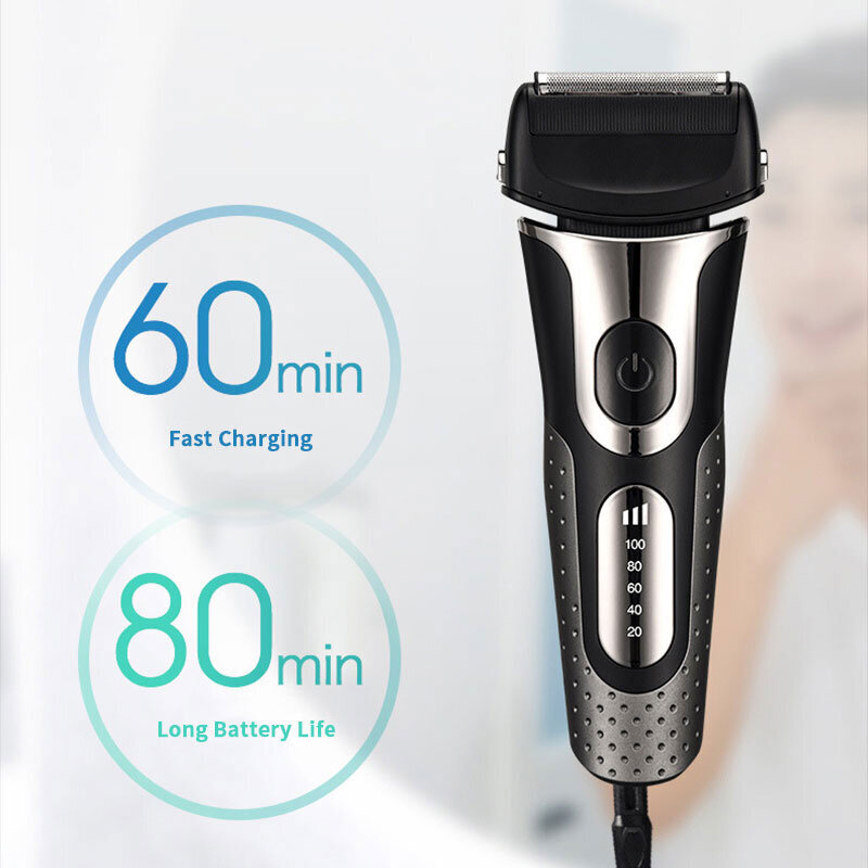 Super Electric Shaver Miesten Parranajokone Trimmer Clipper Parta Miesten Parranajokone Parranajokoneet Hiukset ja henkilökohtaiseen hygieniaan Koti hinta ja tiedot | Parranajokoneet | hobbyhall.fi