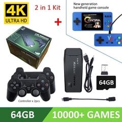 4K Ultra Video Game Console for PS1/SEGA/SNES/MAME Retro TV -pelikonsoli 64GB 10000 Games Video Game Stick M8/X2 hinta ja tiedot | Pelikonsolit | hobbyhall.fi