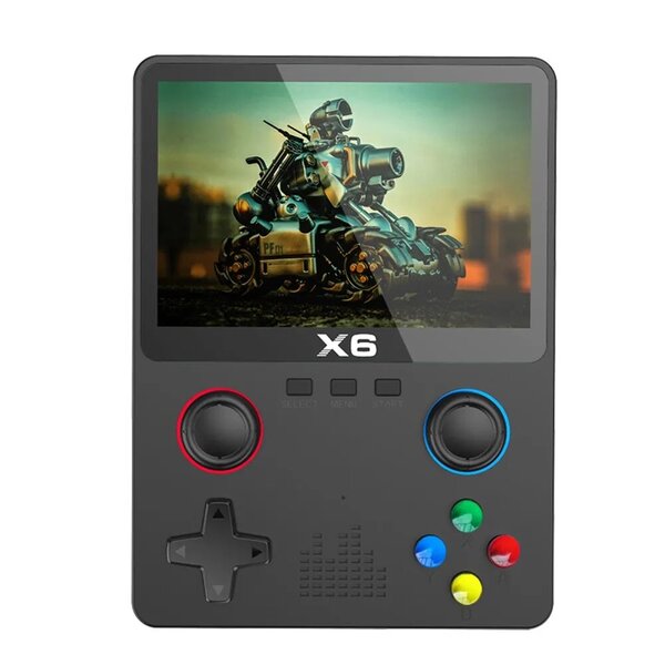 X6 Handheld Game Console 3,5 tuuman IPS-näyttö Retropelisoitin 3D-ohjainsauva Sisäänrakennettu 10000 + Pelit 8/16/32-bittiselle arcade-pelilahjalle