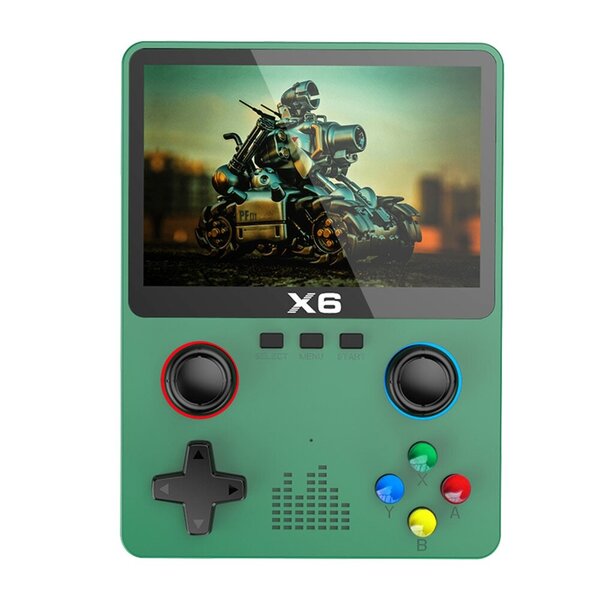 X6 Handheld Game Console 3,5 tuuman IPS-näyttö Retropelisoitin 3D-ohjainsauva Sisäänrakennettu 10000 + Pelit 8/16/32-bittiselle arcade-pelilahjalle