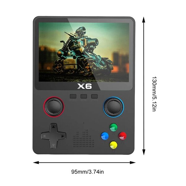 X6 Retro -pelikonsoli 3,5 tuuman IPS HD Screen Mini Handheld Game Player 3D Joystick Sisäänrakennettu 10000 + Pelit ATJ22735 32-bittinen RISC