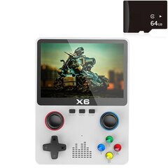 X6 Retro -pelikonsoli 3,5 tuuman IPS HD Screen Mini Handheld Game Player 3D Joystick Sisäänrakennettu 10000 + Pelit ATJ22735 32-bittinen RISC hinta ja tiedot | Pelikonsolit | hobbyhall.fi