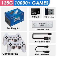 Y6 4k Retro Video Game Console 2.4G Langaton Game TV Stick 64/128G 10000+ Game HD Emuelec4.3 Kannettava videopelitikku GBA:lle hinta ja tiedot | Pelikonsolit | hobbyhall.fi