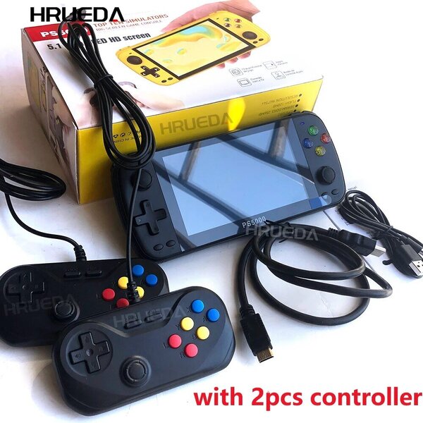 PS5000 Double Retro Game Handheld Video Game Console Retro Video Game Console 5,1 tuuman HD Screen Handheld Kannettava pelikonsoli