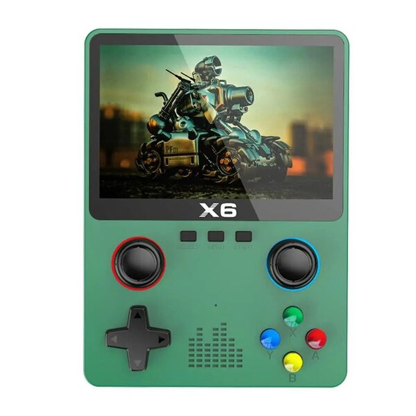 X6 Handheld Game Player 3,5 tuuman IPS-näyttö kannettava pelikonsoli ATJ22735 32-bittinen RISC-tukikahva Liitäntä Lasten lahjat