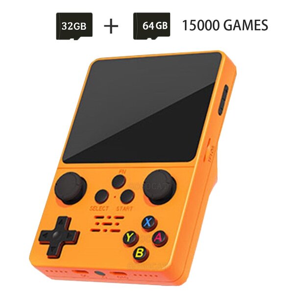 R35S Handheld Retro Console 3,5 tuuman avoimen lähdekoodin 32G 64G 15000+ pelit kannettava tasku 2,5D IPS-näyttö PS1/N64/PSP/MAME/MD