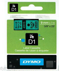 Dymo-laminoitu teippi etiketöintikoneille Dymo D1 40919 LabelManager™ musta vihreä 9 mm (5 yksikköä) hinta ja tiedot | Tulostimet | hobbyhall.fi