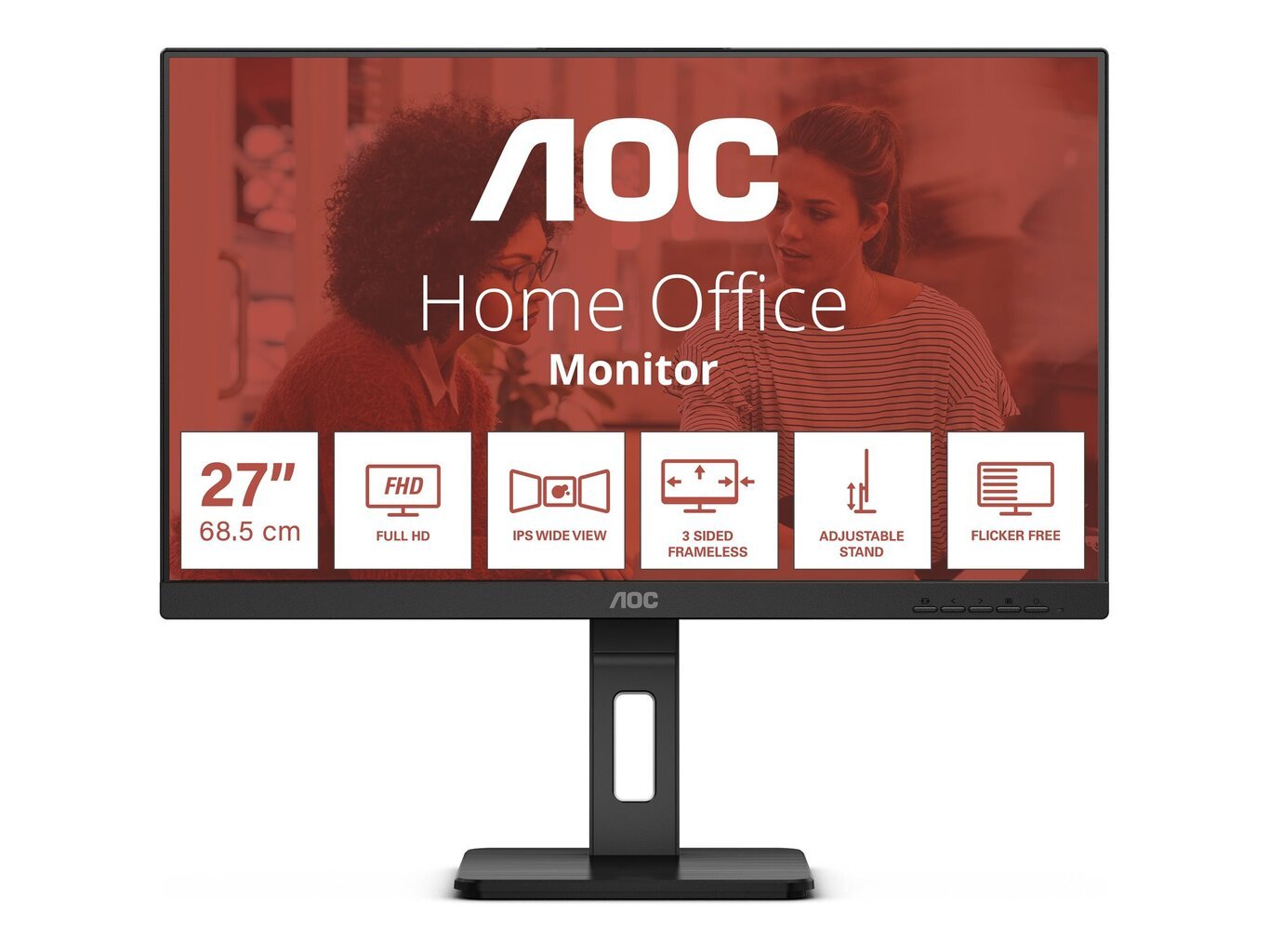 AOC E3 27E3QAF tietokonenäyttö 68,6 cm (27") 1920 x 1080 pikseliä Musta hinta ja tiedot | Näytöt | hobbyhall.fi