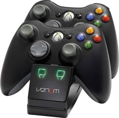 Kaksoislaturi Xbox 360 -ohjaimelle mustilla akuilla hinta ja tiedot | Ohjaimet ja lisätarvikkeet | hobbyhall.fi