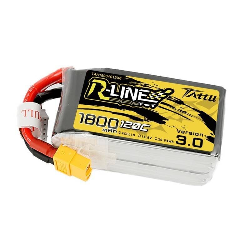 Akku Tattu R-line versio 3.0 1800mAh 14.8v 120c 4S1p XT60 hinta ja tiedot | Älylaitteiden lisätarvikkeet | hobbyhall.fi