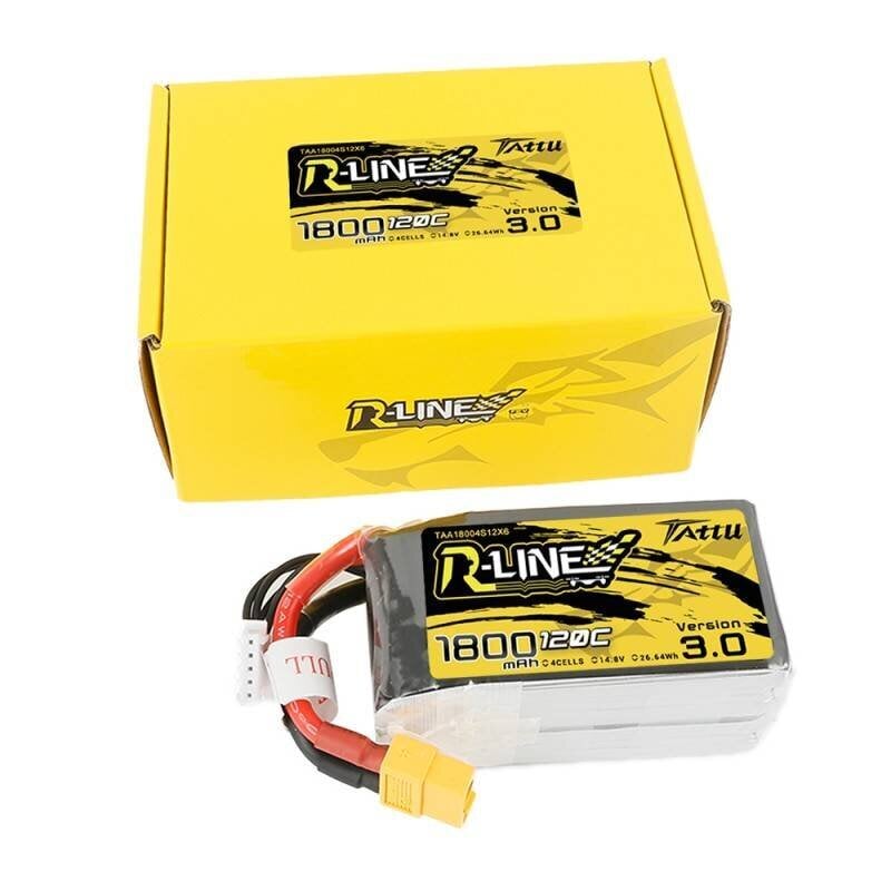 Akku Tattu R-line versio 3.0 1800mAh 14.8v 120c 4S1p XT60 hinta ja tiedot | Älylaitteiden lisätarvikkeet | hobbyhall.fi