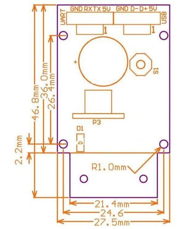 Viivakoodi- ja QR-skanneri DFRobot GM65 DFR0660 hinta ja tiedot | Älylaitteiden lisätarvikkeet | hobbyhall.fi