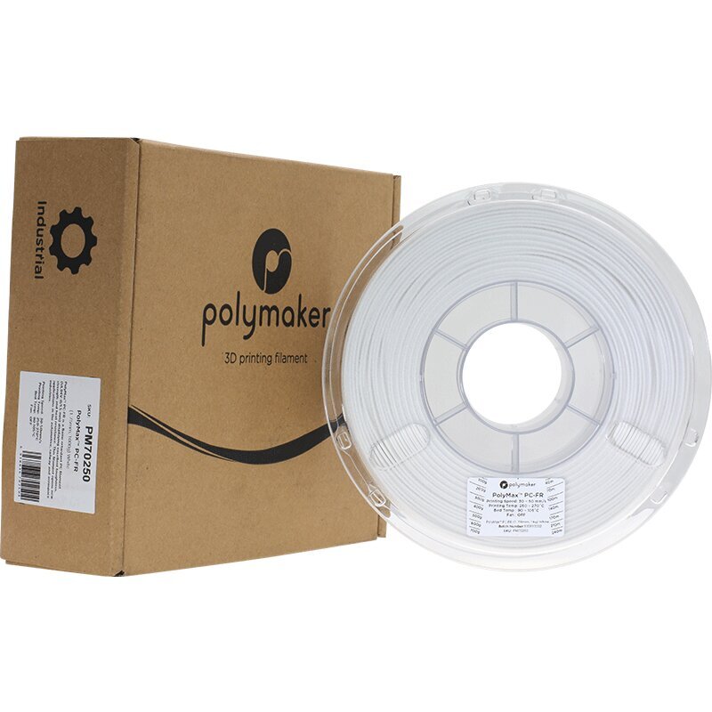 Polymaker Polymax PC-FR - 1kg - 1,75mm - Valkoinen hinta ja tiedot | Älylaitteiden lisätarvikkeet | hobbyhall.fi