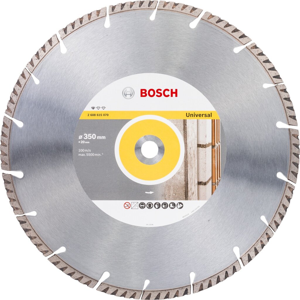 Bosch Timanttileikkuulevy Vakio Universal, Ø 350mm hinta ja tiedot | Käsityökalut | hobbyhall.fi