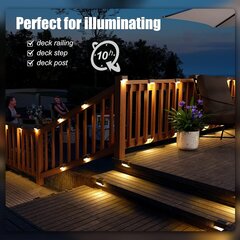 Solar Deck Lights Outdoor 10 Pack, lämmin valkoinen hinta ja tiedot | Lastenhuoneen valaisimet | hobbyhall.fi