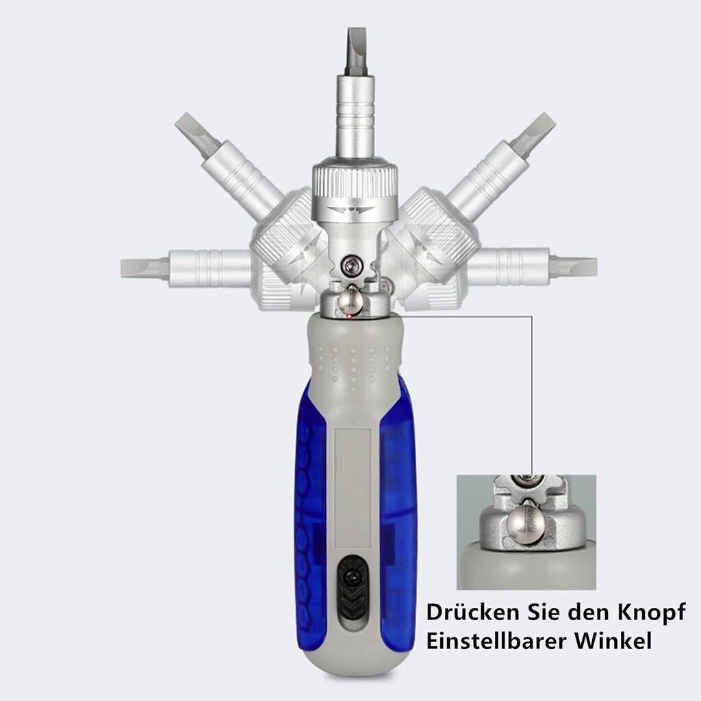 14 in 1 monikulmainen räikkäruuvimeisseli (sininen) hinta ja tiedot | Monitoimityökalut ja veitset retkeilyyn | hobbyhall.fi