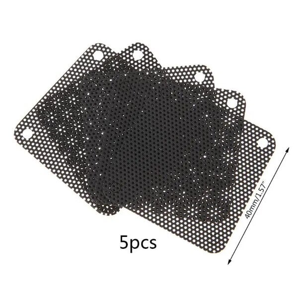 5kpl PVC-tuulettimen pölysuodatin PC pölytiivis kotelo leikattava tietokoneen verkkokansi 40 mm 50 mm 60 mm 70 mm 80 mm 90 mm 120 mm 140 mm verkko musta