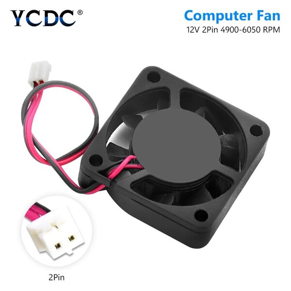 YCDC Video Chip 40x40mm 2 Pin Black Desktop CPU Cooler 40mm 2 Pin PC Fan Jäähdytyselementin jäähdytin Jäähdytystuuletin DC 12V 4010 Malli