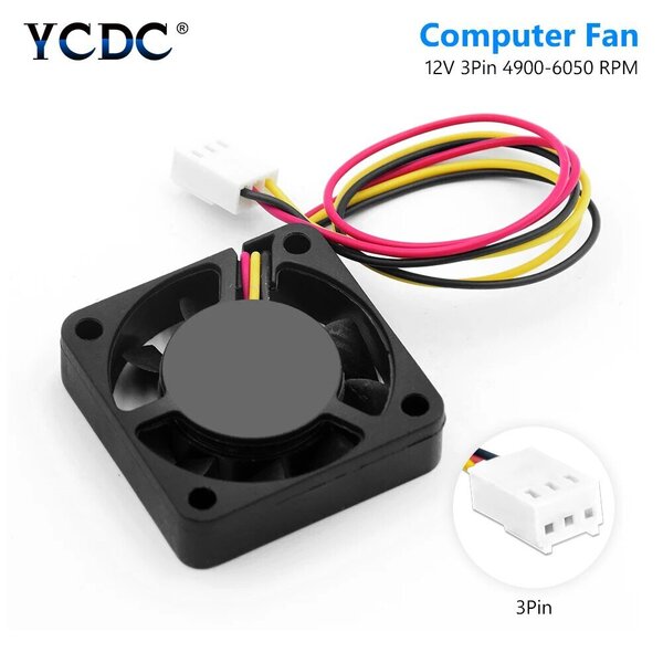 YCDC Video Chip 40x40mm 2 Pin Black Desktop CPU Cooler 40mm 2 Pin PC Fan Jäähdytyselementin jäähdytin Jäähdytystuuletin DC 12V 4010 Malli