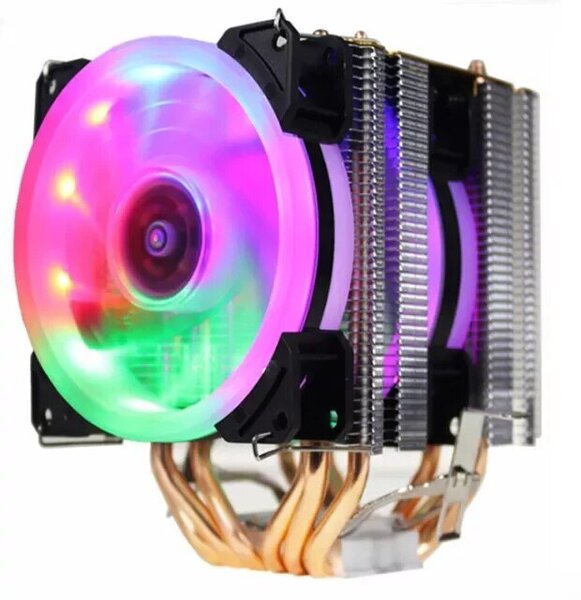 Cooler korkealaatuinen 6 lämpöputkea kaksitornijäähdytys 9 cm RGB tuuletin LED tuulettimen tuki 3 tuuletinta 3 PIN CPU tuuletin AMD:lle ja Intelille