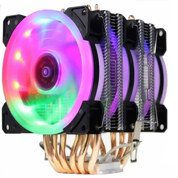 Cooler korkealaatuinen 6 lämpöputkea kaksitornijäähdytys 9 cm RGB tuuletin LED tuulettimen tuki 3 tuuletinta 3 PIN CPU tuuletin AMD:lle ja Intelille