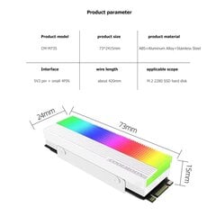 Alumiini ARGB M.2 2280 SSD Kiintolevyn jäähdytyselementti 5V 3Pin NVME M2 2280 Solid State Drive jäähdyttimen jäähdytyselementin jäähdytysjäähdyttimen liivi hinta ja tiedot | Pelikonsolitarvikkeet | hobbyhall.fi