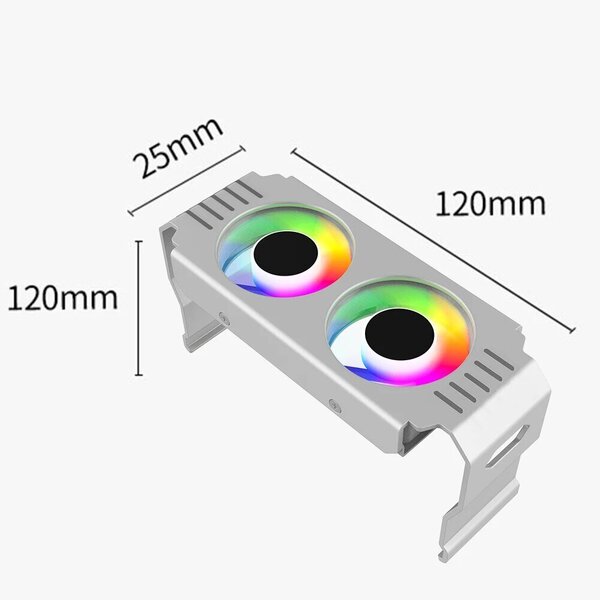 D50 RAM ARGB Muistijäähdytin RAM Muistimoduuli Synkronointi Jäähdytyselementti Kaksi 120mm tuuletinta 4Pin PWM/5V 3Pin DDR4 DDR5 Jäähdytystarvikkeet