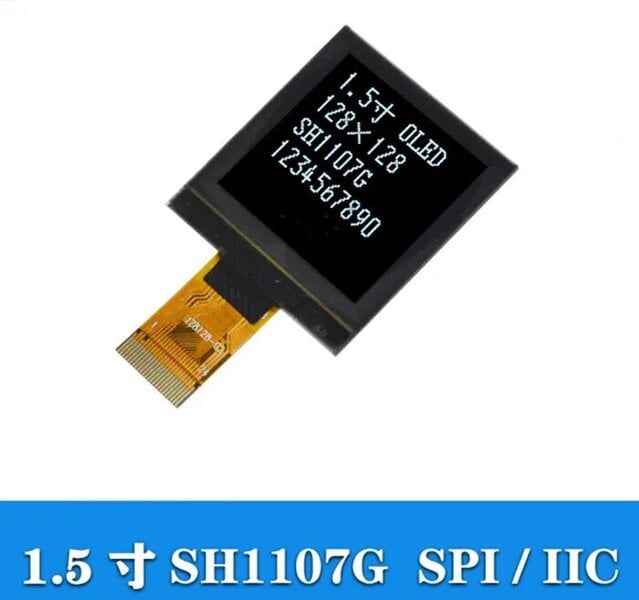 maithoga 1,5 tuuman 24PIN valkoinen OLED-näyttö COG SH1107G Drive IC 128*128 SPI/IIC-liitäntä