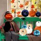 ZOOMPIL Samettinen Halloween kurpitsasetti 10 kpl Sininen hinta ja tiedot | Juhlakoristeet | hobbyhall.fi