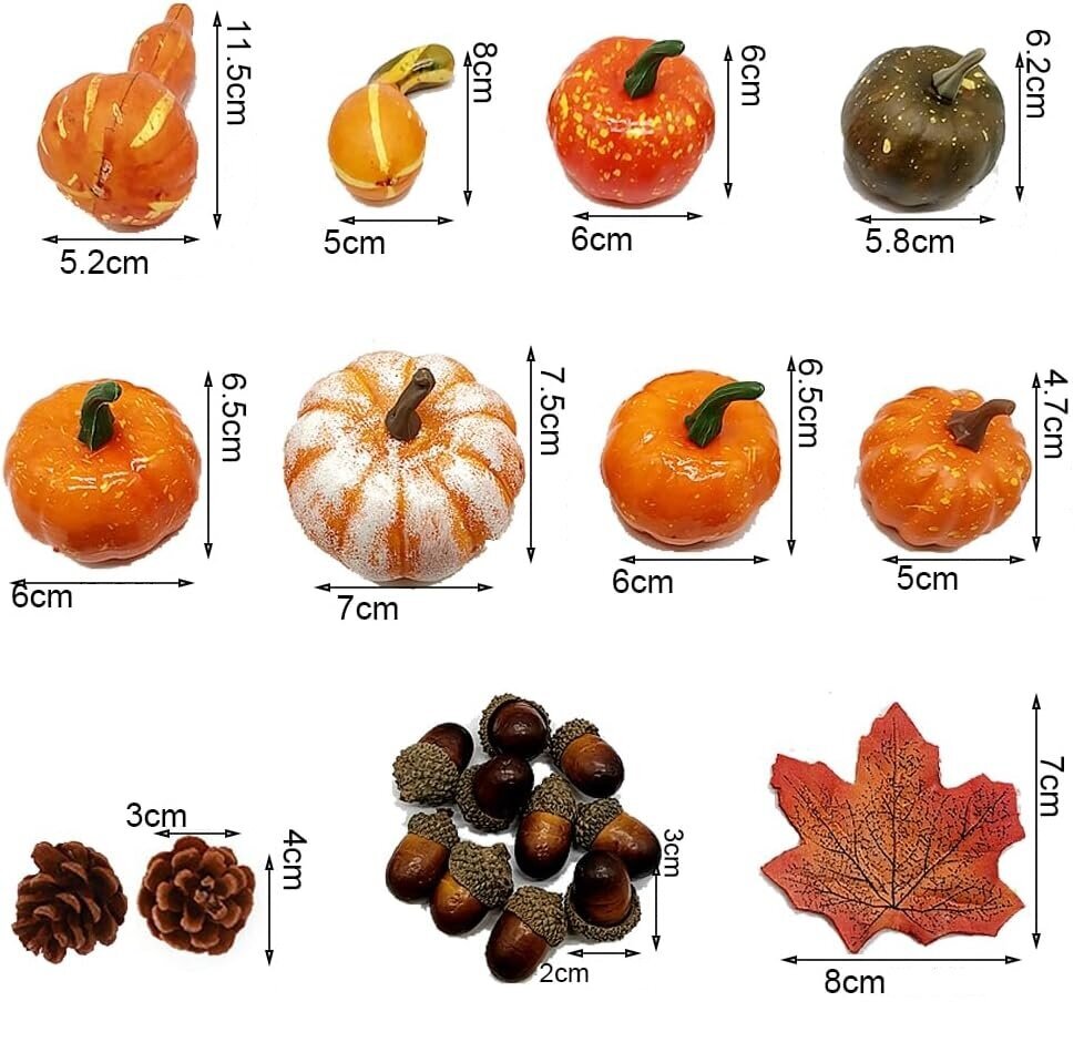 ZOOMPIL Keinotekoisten kurpitsojen sarja Ihanteellinen syksyn koristelu hinta ja tiedot | Juhlakoristeet | hobbyhall.fi