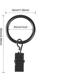 Bosdontek Verhokiekkosarja kiinnikkeillä Musta 40 kpl 35 mm 35 mm hinta ja tiedot | Verhot | hobbyhall.fi