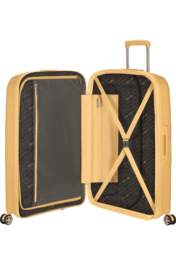 American Tourister Starvibe Spinner Metallic Banana L 77 cm, keltainen hinta ja tiedot | Matkalaukut ja matkakassit | hobbyhall.fi