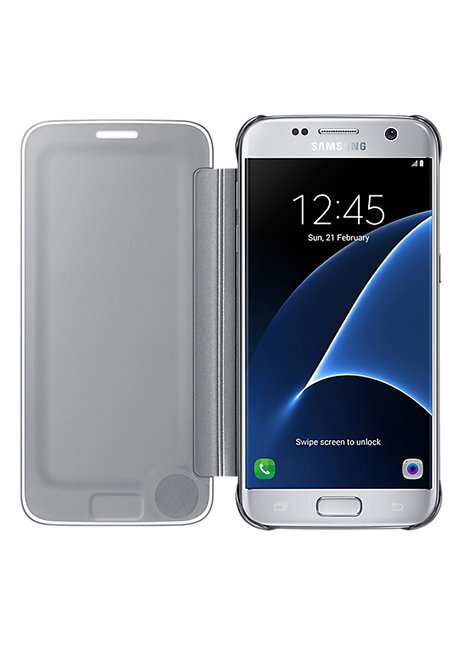 Samsung Galaxy S7 Clear View Cover ‐suojakansi, hopea, EF-ZG930CSEGWW hinta ja tiedot | Puhelimen kuoret ja kotelot | hobbyhall.fi