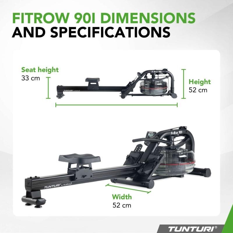 Fluidin soutuergometri TUNTURI FitRow 90i hinta ja tiedot | Muut urheiluvälineet | hobbyhall.fi