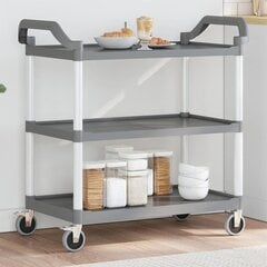 vidaXL 3-tasoinen Vaunu harmaa 99x50x96 cm alumiini hinta ja tiedot | Ruokapöydät | hobbyhall.fi