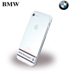 BMW BMHCP7TRHWH Horizontal Logo Silicone Super Thin back case Apple iPhone 7 4.7inch Transparent/White hinta ja tiedot | Puhelimen kuoret ja kotelot | hobbyhall.fi