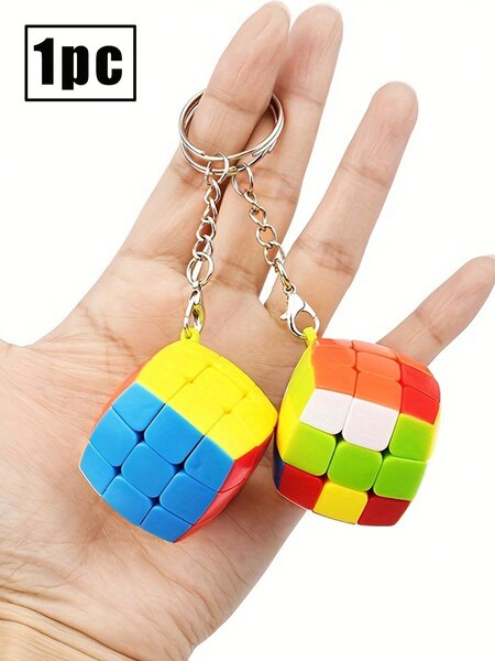 1kpl Mini Cube -avainnippu, 3x3 Speed Cube -avainnippu tasaisesti kiertävä, Magic Cubes Puzzle Mofangge -avaimenperä miehille, Primary Magic Cube Magic Cube, Key Ornaments Smooth